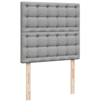 Produktbild för Ramsäng med madrass ljusgrå 90x190 cm tyg