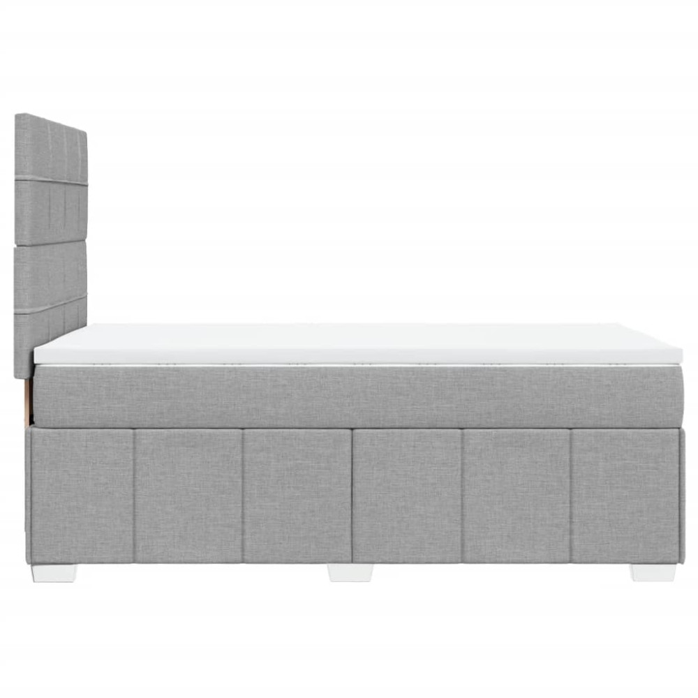 Produktbild för Ramsäng med madrass ljusgrå 90x190 cm tyg
