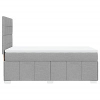 Produktbild för Ramsäng med madrass ljusgrå 90x190 cm tyg
