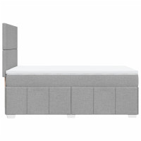 Produktbild för Ramsäng med madrass ljusgrå 90x190 cm tyg