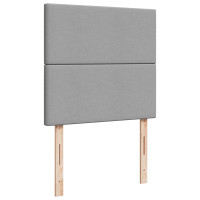 Produktbild för Ramsäng med madrass ljusgrå 90x190 cm tyg