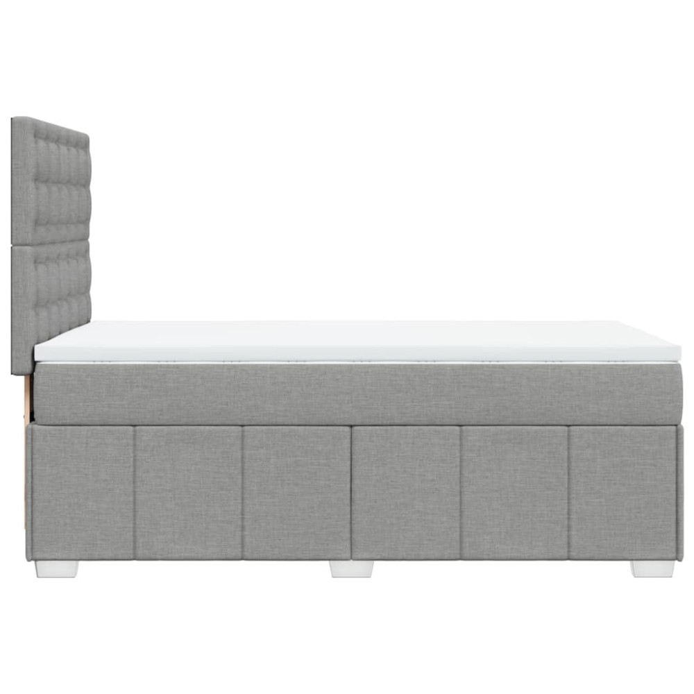 Produktbild för Ramsäng med madrass ljusgrå 90x190 cm tyg