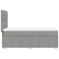 Produktbild för Ramsäng med madrass ljusgrå 90x190 cm tyg