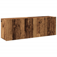 Produktbild för Väggmonterad tv-bänk 2 st gammalt trä 60x30x41 cm