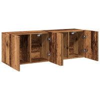 Produktbild för Väggmonterad tv-bänk 2 st gammalt trä 60x30x41 cm