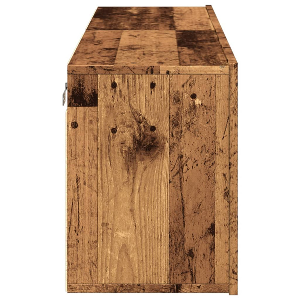 Produktbild för Väggmonterad tv-bänk 2 st gammalt trä 60x30x41 cm