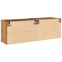 Produktbild för Väggmonterad tv-bänk 2 st gammalt trä 60x30x41 cm
