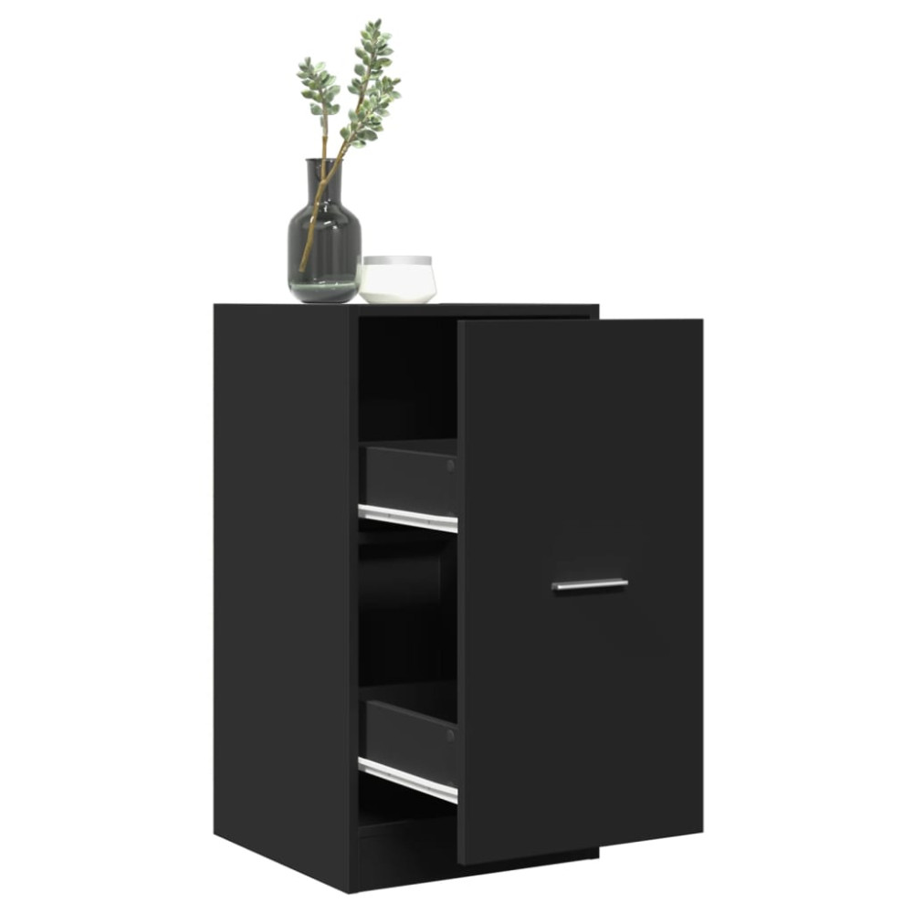 Produktbild för Apoteksskåp svart 40x41x77,5 cm konstruerat trä