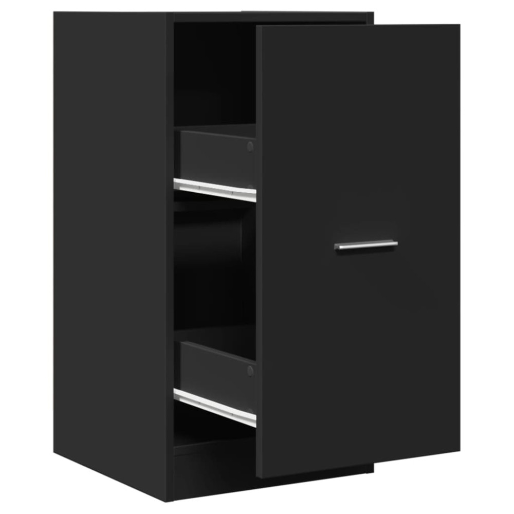 Produktbild för Apoteksskåp svart 40x41x77,5 cm konstruerat trä
