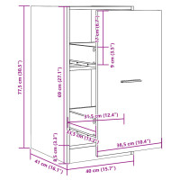 Produktbild för Apoteksskåp ek 40x41x77,5 cm konstruerat trä