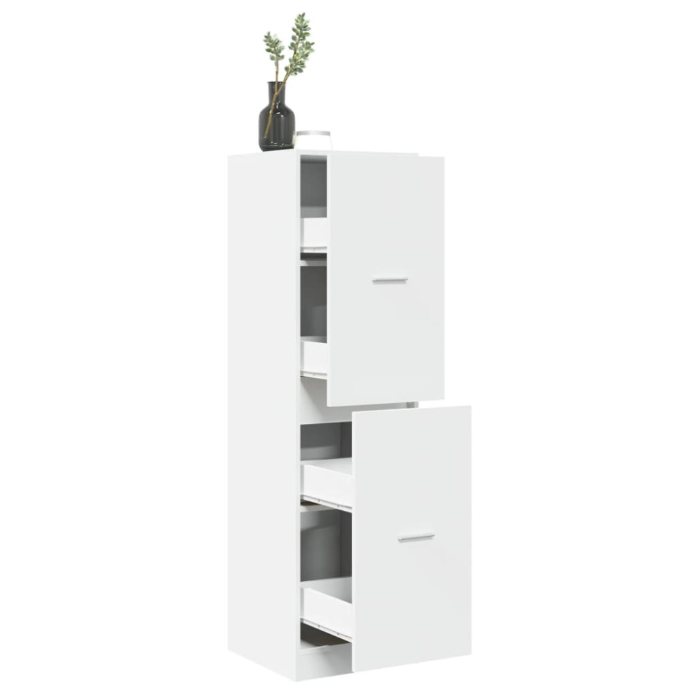 Produktbild för Apoteksskåp vit 40x41x144,5 cm konstruerat trä