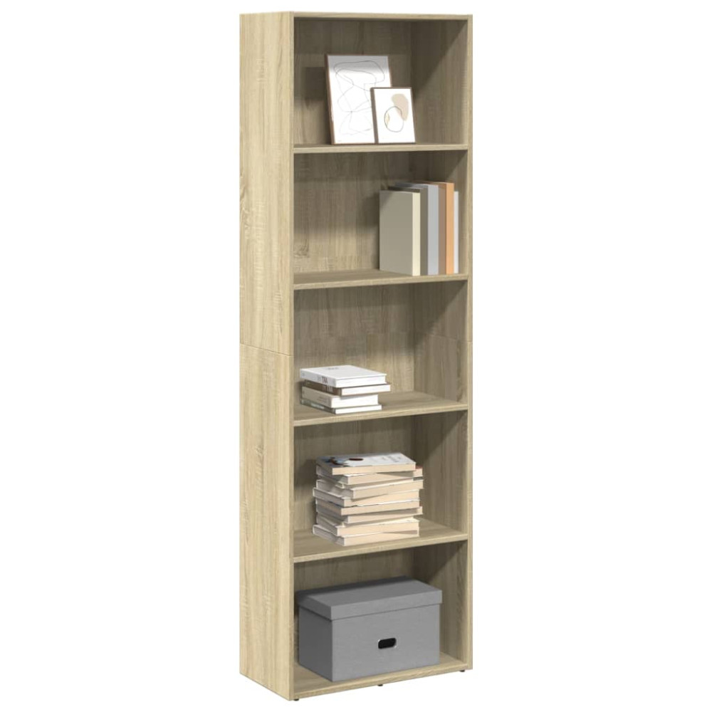 Produktbild för Bokhylla sonoma-ek 60x30x189 cm konstruerat trä