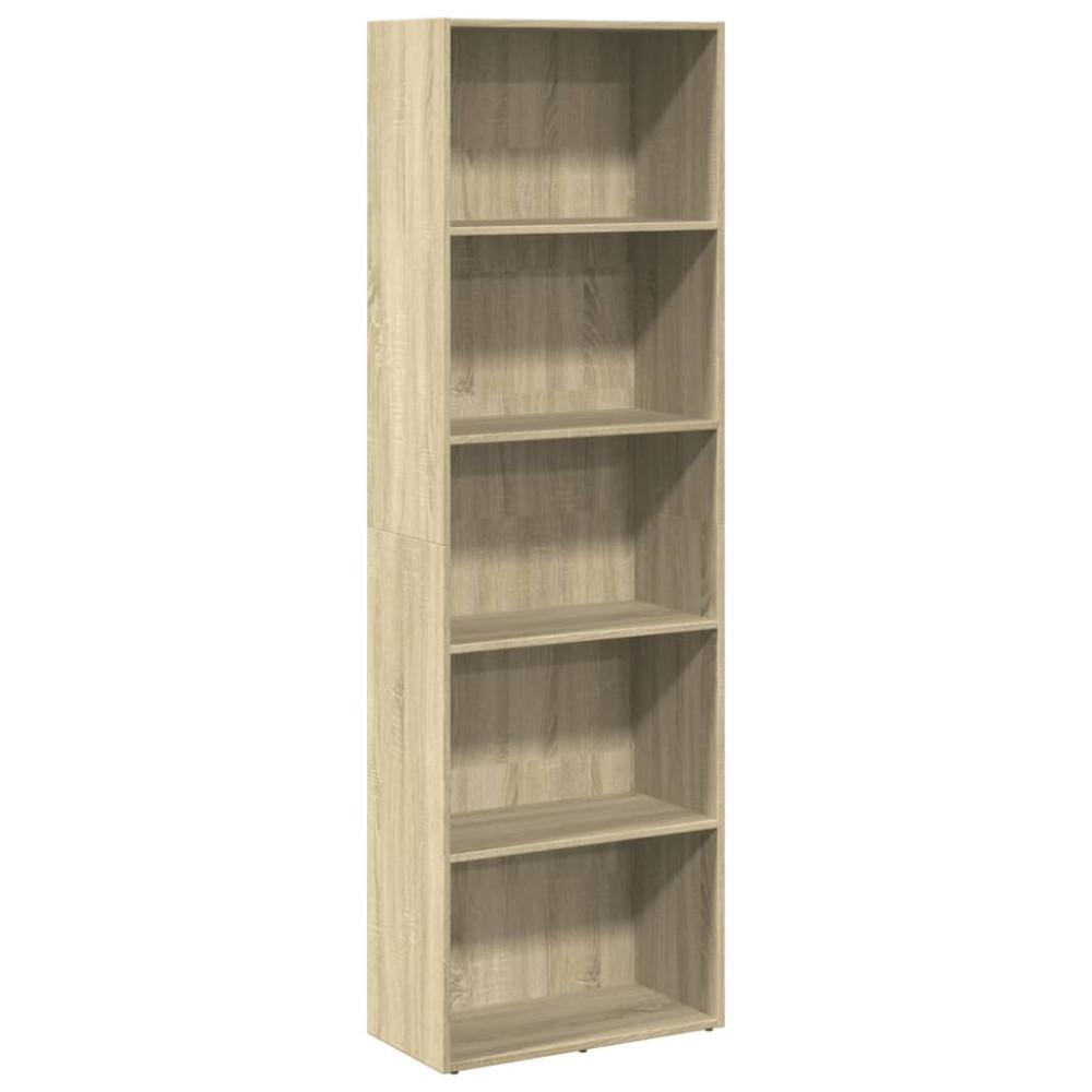 Produktbild för Bokhylla sonoma-ek 60x30x189 cm konstruerat trä