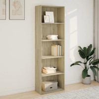 Produktbild för Bokhylla sonoma-ek 60x30x189 cm konstruerat trä