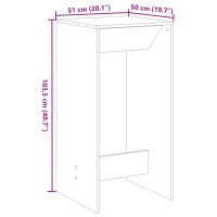 Produktbild för Barbord grå sonoma-ek 51x50x103,5 cm konstruerat trä