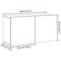 Produktbild för Väggmonterad tv-bänk ek 80x30x41 cm