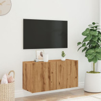 Produktbild för Väggmonterad tv-bänk ek 80x30x41 cm