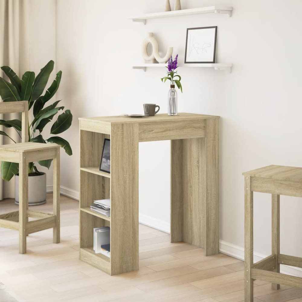 Produktbild för Barbord med hyllor sonoma-ek 95x47x103,5 cm konstruerat trä