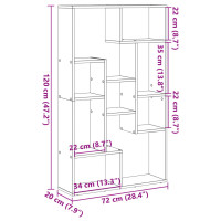 Produktbild för Bokhylla sonoma-ek 72x20x120 cm konstruerat trä