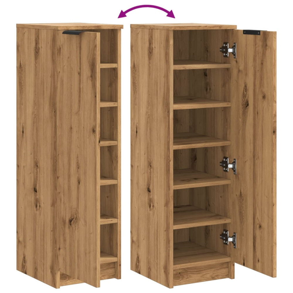 Produktbild för Skoskåp artisan ek 29,5x35x100,5 cm konstruerat trä