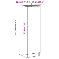 Produktbild för Skoskåp artisan ek 29,5x35x100,5 cm konstruerat trä