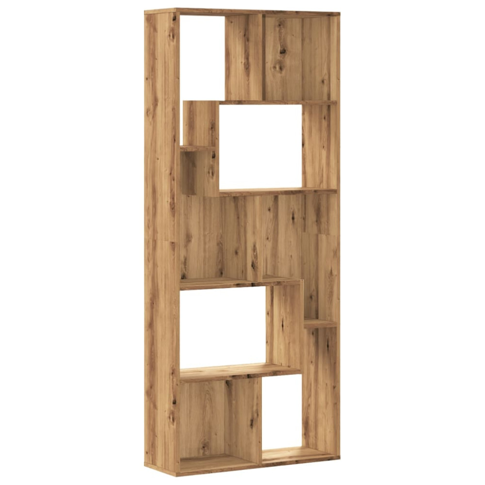 Produktbild för Bokhylla hantverksmässig ek 67x24x161 cm konstruerat trä