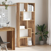 Produktbild för Bokhylla hantverksmässig ek 67x24x161 cm konstruerat trä