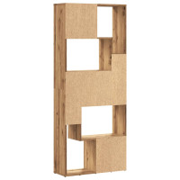 Produktbild för Bokhylla hantverksmässig ek 67x24x161 cm konstruerat trä