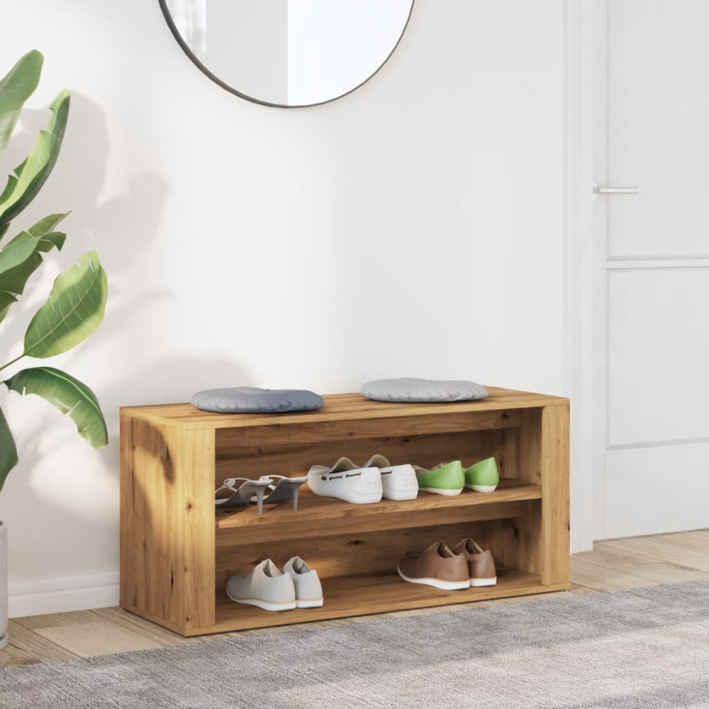 Produktbild för Skobänk artisan ek 100x35x45 cm konstruerat trä