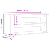 Produktbild för Skobänk artisan ek 100x35x45 cm konstruerat trä
