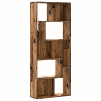 Produktbild för Bokhylla åldrat trä 67x24x161 cm konstruerat trä