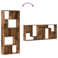 Produktbild för Bokhylla åldrat trä 67x24x161 cm konstruerat trä
