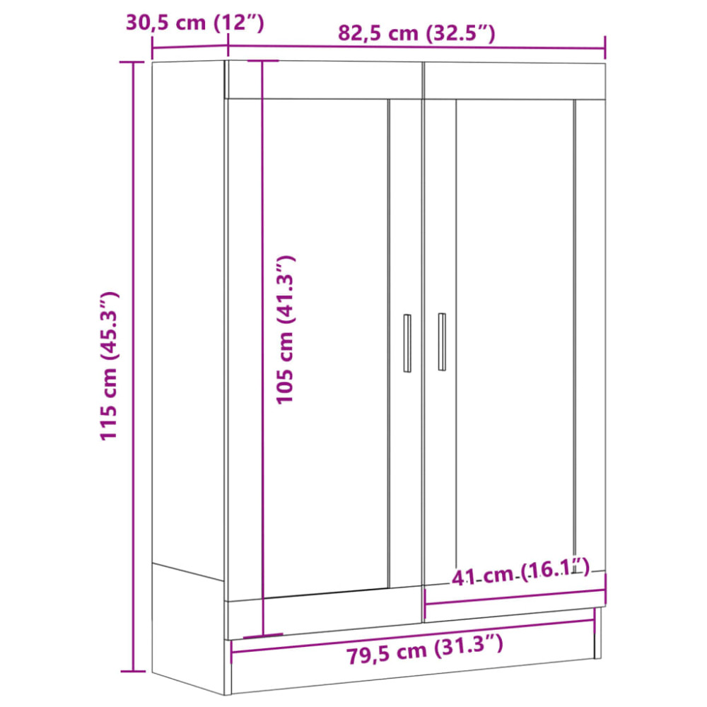 Produktbild för Bokhylla artisan ek 82,5x30,5x115 cm konstruerat trä