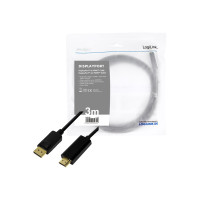 Produktbild för LogiLink adapterkabel - DisplayPort / HDMI - 3 m