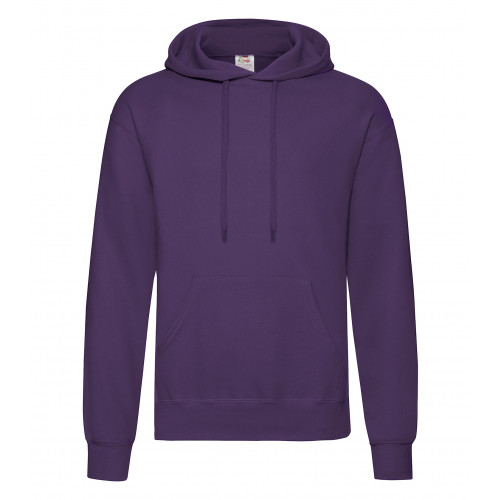 Fruit of the Loom Classic Hooded Sweat New Purple