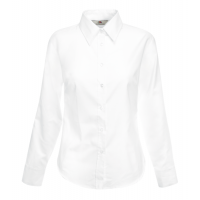 Fruit of the Loom Ladies Long Sleeve Oxford Shirt White