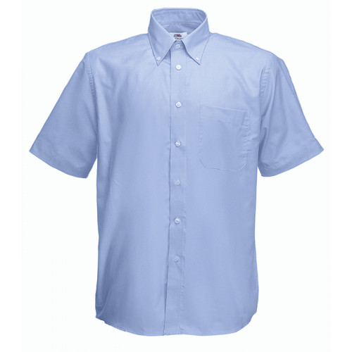 Fruit of the Loom Short Sleeve Oxford Shirt Oxford Blue