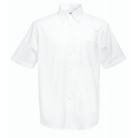 Fruit of the Loom Short Sleeve Oxford Shirt White