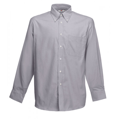 Fruit of the Loom Long Sleeve Oxford Shirt Oxford Grey