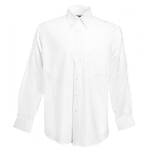 Fruit of the Loom Long Sleeve Oxford Shirt White