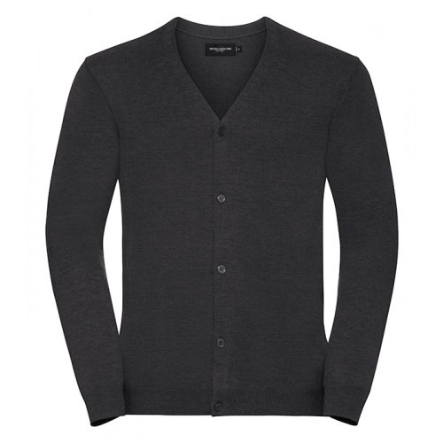 Russell Men´s V-neck Cardigan Charcoal Marl