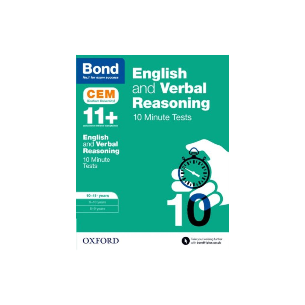 Produktbild för English & Verbal Reasoning: Bond 11+ CEM 10 Minute Tests: Ready for the 2026 Cambridge Select Insight exam (häftad, eng)