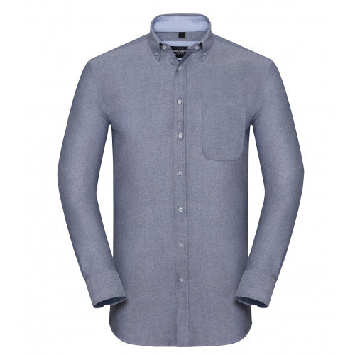 Russell Men´s LS Tailored Washed Oxford Shirt Oxford Navy/Oxford Blue