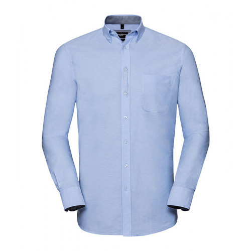 Russell Men´s LS Tailored Washed Oxford Shirt Oxford Blue/Oxford Navy
