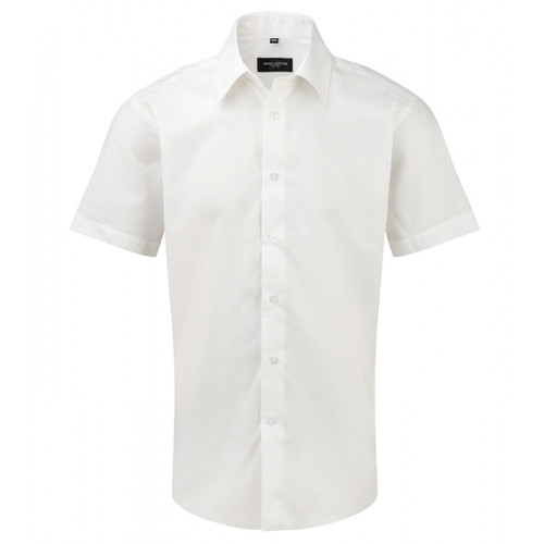 Russell Men`s SS Easy Care Tailored Oxford Shirt White
