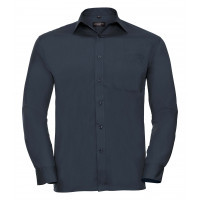 Russell Men´s Long Sleeve Polycotton Easy Care Poplin Shirt French Navy