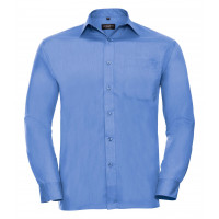 Russell Men´s Long Sleeve Polycotton Easy Care Poplin Shirt Corporate Blue