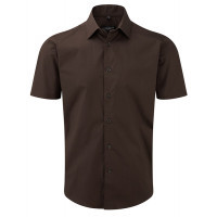 Russell Men Sh Sl Easy Care Fitted Chocolate
