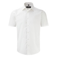 Russell Men Sh Sl Easy Care Fitted White