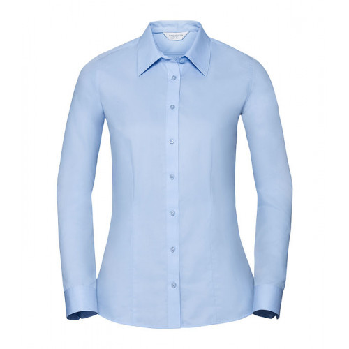 Russell Ladies LS Tailored Coolmax® Shirt Light Blue